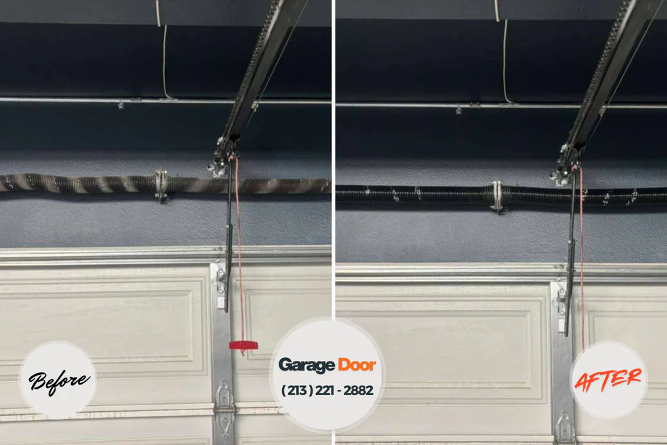 Before and after: garage door repair El Monte, CA